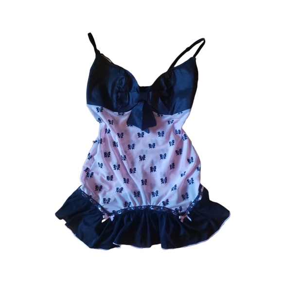 Pink and black lingerie slip - Picture 1 of 7